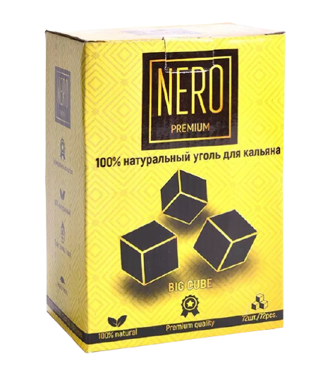 Уголь Nero 72 куб. Кокосовый 25х25х25 мм.