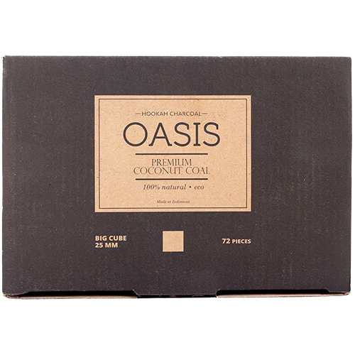 Уголь Oasis 72 куб. Кокосовый 1 кг 25 мм
